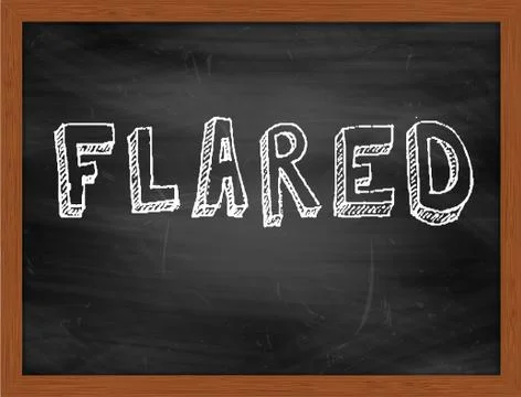 FLARED  hand writing text on black chalkboard Stock Illustration