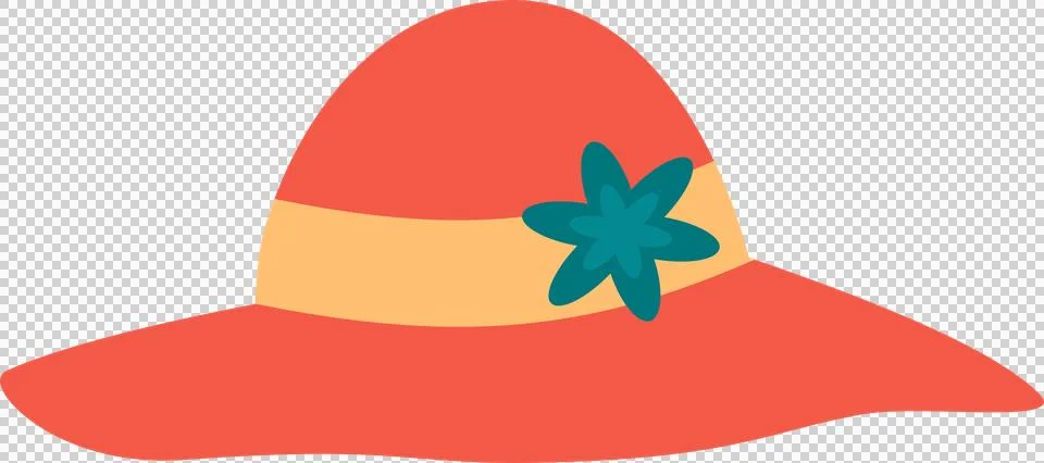 Flared hat orange beach Stock Illustration