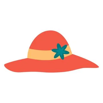 Flared hat orange beach Stock Illustration