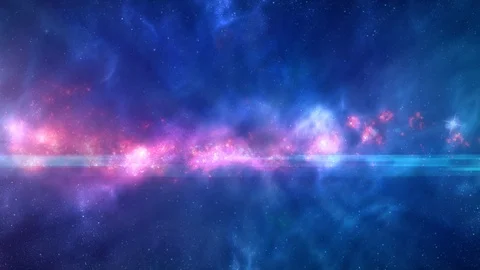 Flares of Light Around Nebula Space Stock Footage 125509033