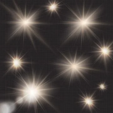 Flares, rays, sun burst, light effects under clipping mask on dark, vector il 스톡 일러스트