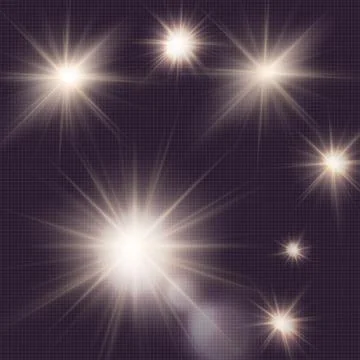 Flares, rays, sun burst, vector light effects under clipping mask 스톡 일러스트