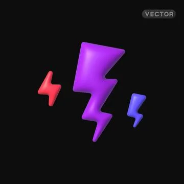 Flash 3d on black background for concept design. Vector illustration Stock-Illustration