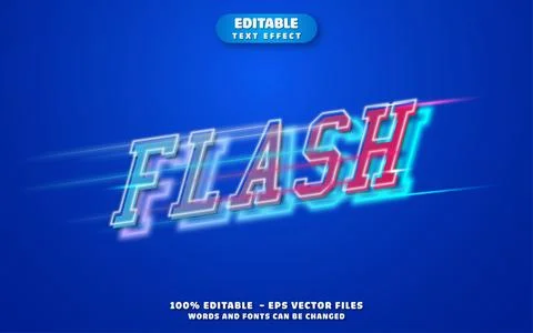 Flash 3D Editable Text Effect Vector Design Stock Illustration