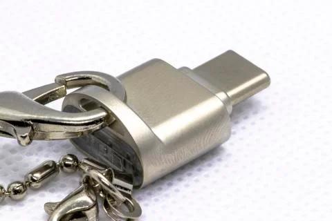 Flash adapter to the phone type-c Stock Photos