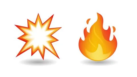 Flash and flame vector emoji Stock Illustration