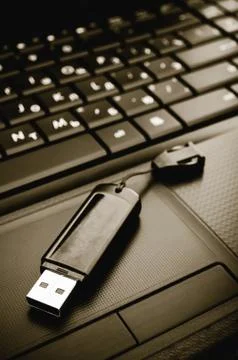 Flash and laptop Stock Photos