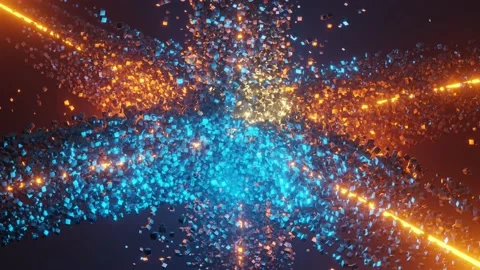 Flash blazing laser, large scale. Bright glowing abstract art. Stock Footage 169742090