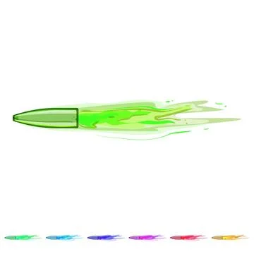 Flash bullet flying cartoon vector graphic Stock Illustration