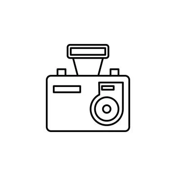 Flash camera icon. Element of video products outline icon for mobile concept and Illustrazione stock