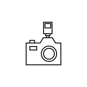 Flash camera icon. Element of video products outline icon for mobile concept and Stock Illustration