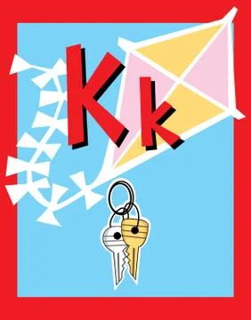 Flash Card Letter K nouns Stock Illustration