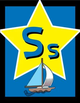 Flash Card Letter S Stock Illustration