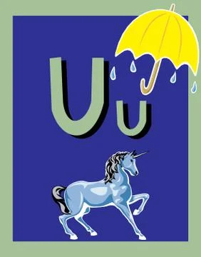 Flash Card Letter U Stock Illustration