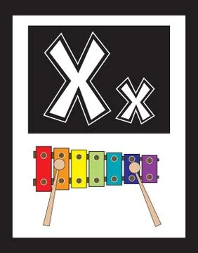 Flash Card Letter X Stock Illustration