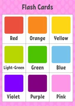 Flash cards. Learning colors. Education developing worksheet. Activity page f Stock Illustration