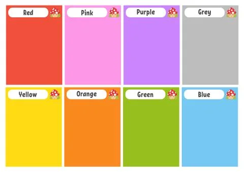 Flash cards. Learning colors. Education developing worksheet. Activity page f Stock Illustration