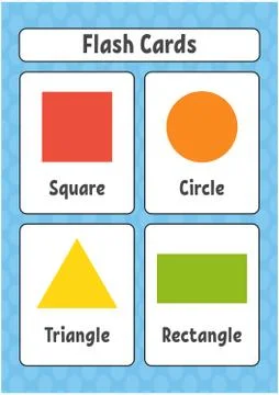 Flash cards. Learning shapes. Education developing worksheet. Activity page f Stock Illustration