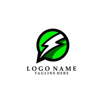 Flash chat logo design vector Stock Illustration