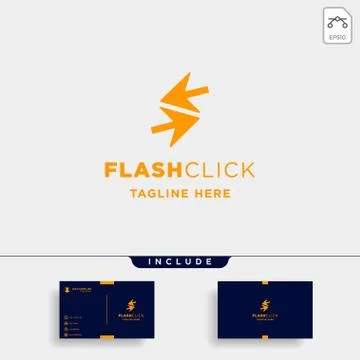 Flash click pointer logo design vector learning course symbol Stockillustratie