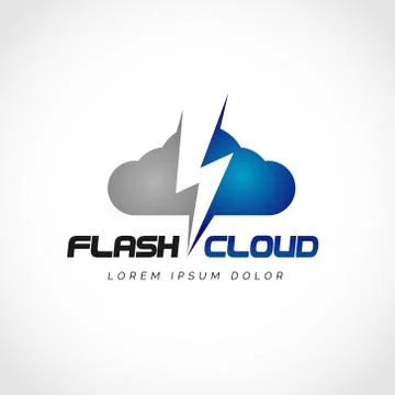 Flash Cloud Logo Design Symbol Stock Illustration