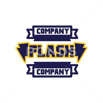 Flash company logo template, design element for business badge, power label Stock Illustration