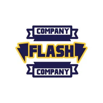 Flash company logo template, design element for business badge, power label Stock Illustration