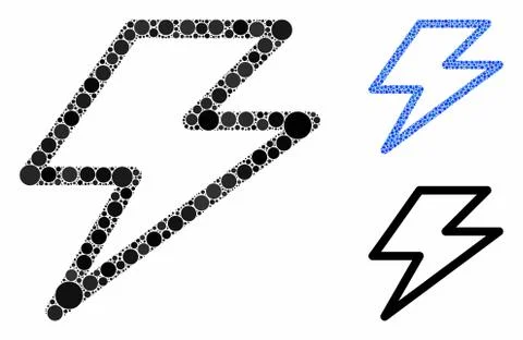 Flash Composition Icon of Round Dots Stock Illustration