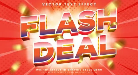 Flash Deal 3d editable text effect Template 库存插图