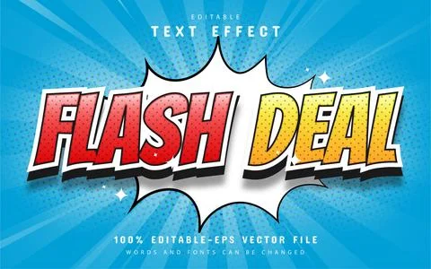 Flash deal text, comic style text effect Stock Illustration