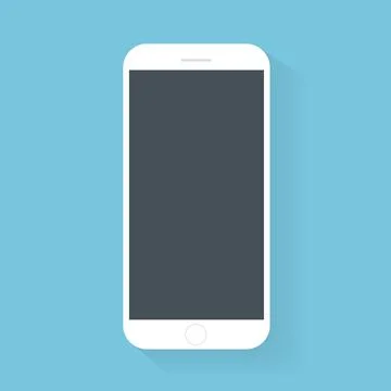 Flash Design with long shadow the smart phone with  Blank screen ,vector desi Stock Illustration