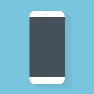 Flash Design with long shadow the smart phone with  Blank screen ,vector desi Stock Illustration