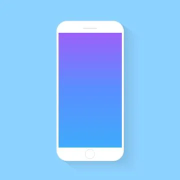 Flash Design with long shadow the smart phone with  Blank screen ,vector desi Illustrazione stock