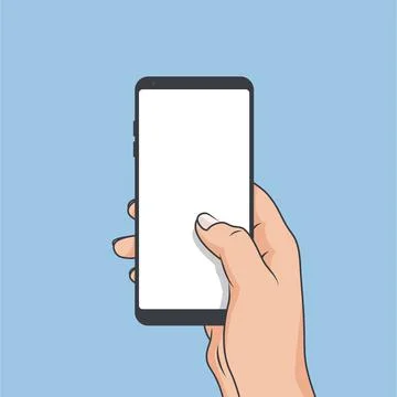 Flash Design style hand holding the smartphone with Blank on screen ,vector d Stock Illustration