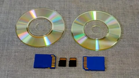 Flash drive and memory among the CD Stock Photos