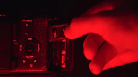 Flash drive in the camera, remove the flash drive from the camera Stock Footage 310379314