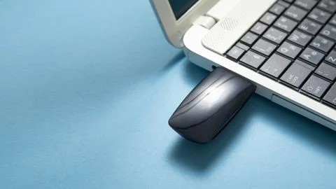 Flash drive with a computer keyboard. Stock Photos