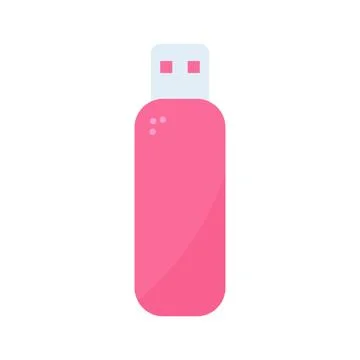 Flash drive for computer pink element icon Stock Illustration