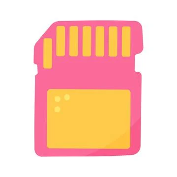 Flash drive for computer pink element icon Stock Illustration