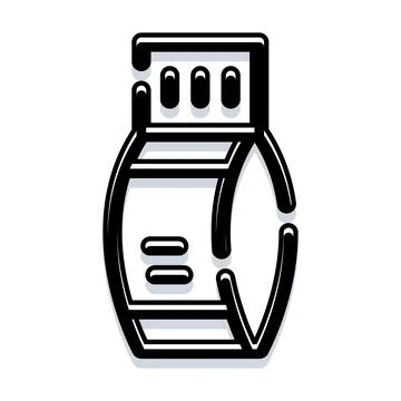 Flash drive data storage technology icon illustration Stock Illustration
