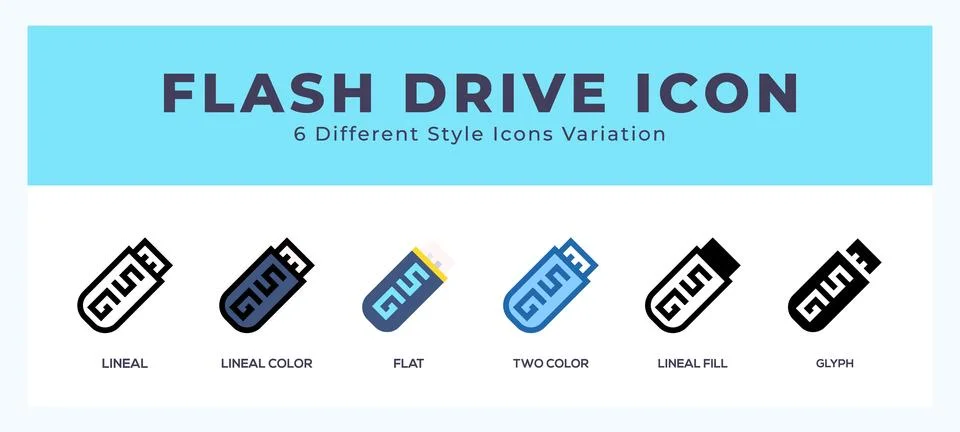 Flash drive icon in different style vector illustration. 스톡 일러스트