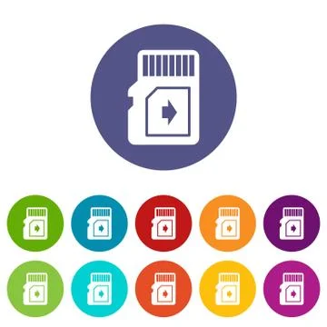 Flash drive icons set vector color Illustrazione stock