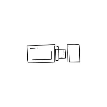 Flash drive one line vector illustration art hand draw . Stock Illustration