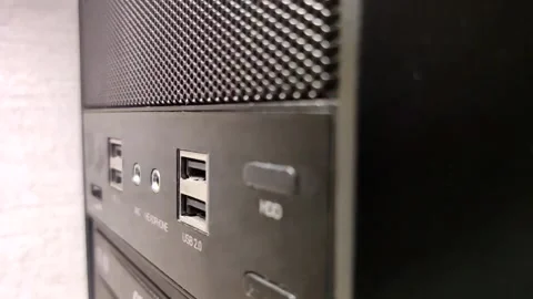 Flash drive putting on the computer, in USB 3.0 close-up Stock Footage 131550085