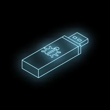 Flash drive showing virus bug malware infection spreading through hardware Stock Illustration