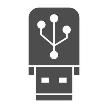 Flash drive solid icon. Portable data memory storage device symbol, glyph style Stockillustratie