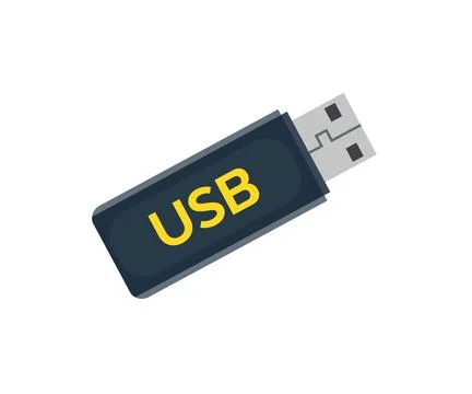 Flash drive usb, Compact data storage device. Memory stick logo design. Stock Illustration