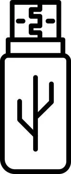 Flash Drive Usb Line Icon Design Stock Illustration
