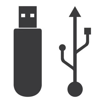 Flash drive usb memory icon on white background. Stock Illustration