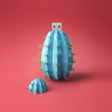 Flash drive usb pen safe data design on red background Stock Photos